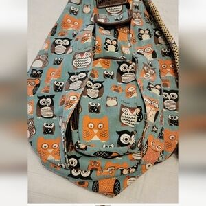 Union Bay Rope Sling Bag Blue Owls Crossbody Backpack One Shoulder Pack 18”X11”